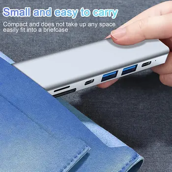 USB C Hub na 4K HDMI kompatibilní s USB C PD nabíječkou USB 3.0 2.0 dokovací stanice pro MacBook iPad Samsung S21 Dex TV myš Nintendo Switch 10 nejlepší prodej OLED displej pro Galaxy S10 Plus - №5