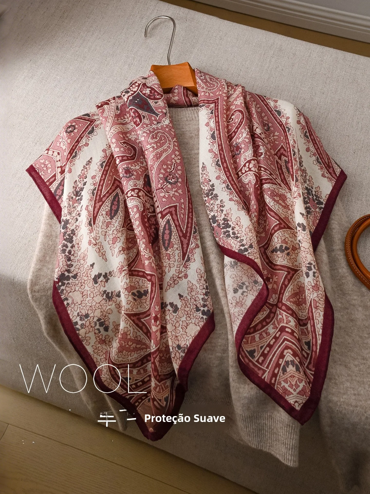 classic-pelly-red-cashew-flower-pure-wool-scarf-women's-summer-high-end-cashmere-thin-shawl-large-square-wrap-multifunctional