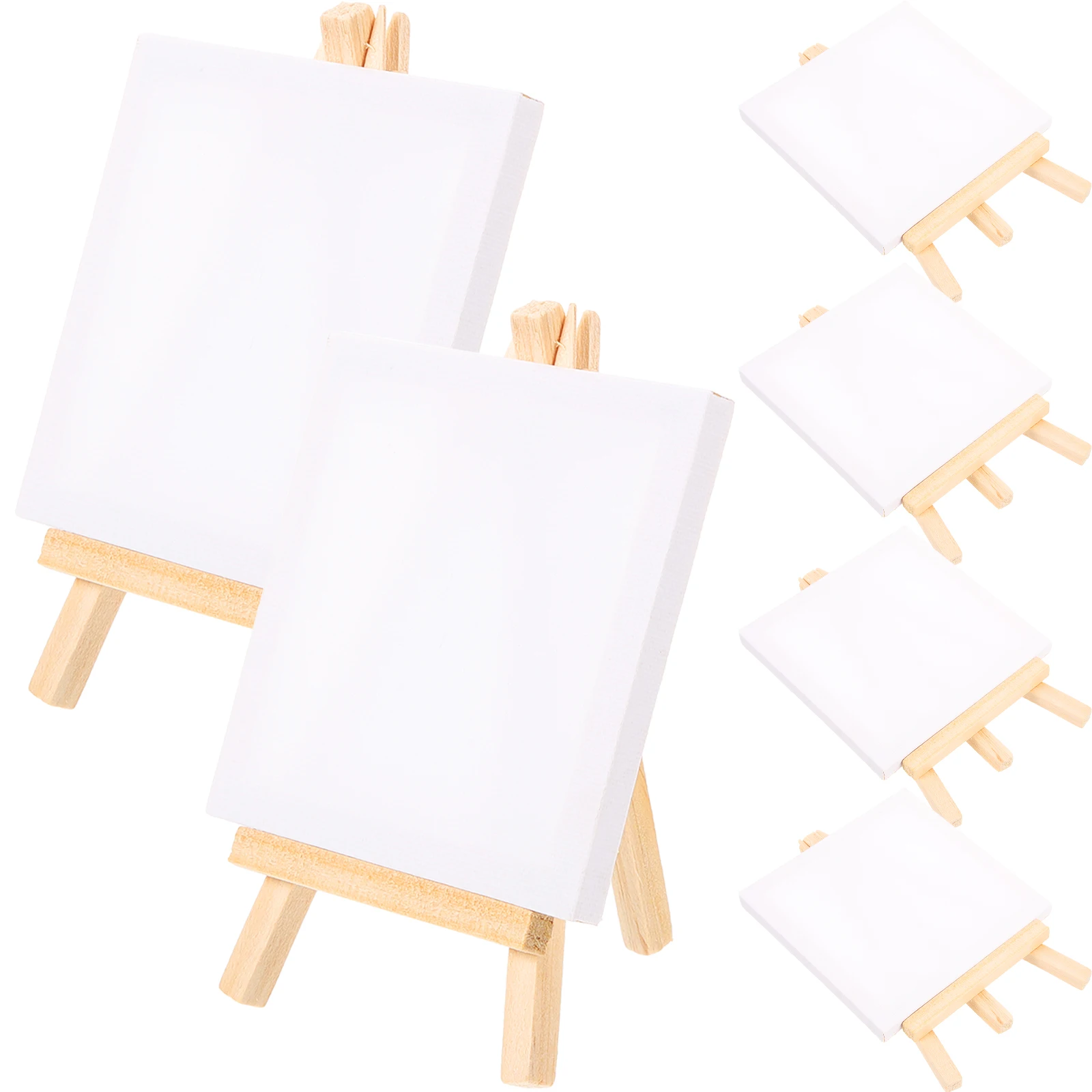 

1 set Mini Canvas Easel Kids Painting Wooden Triangle Stand Stretched Firm Frame Gift Oil Students