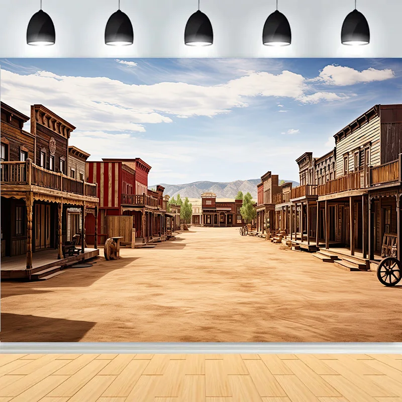 Barn Farm Birthday Background Western Cowboy Photography Backdrops Wooden House Door Portrait Photo Studio Background XX-09