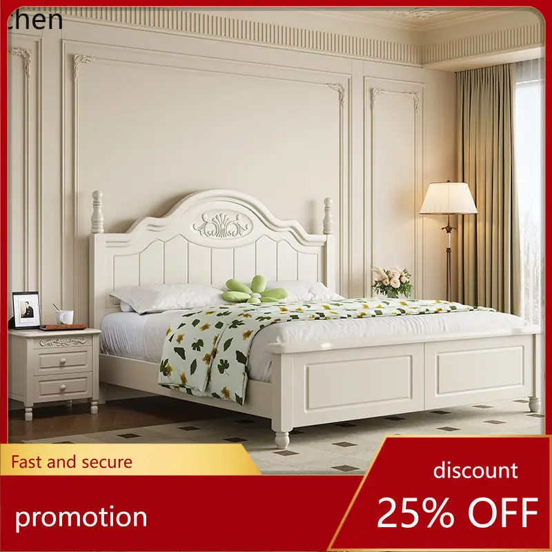 

ZML Solid Wood Bed 1.8m Master Bedroom Bed Home Single Simple Wedding Bed