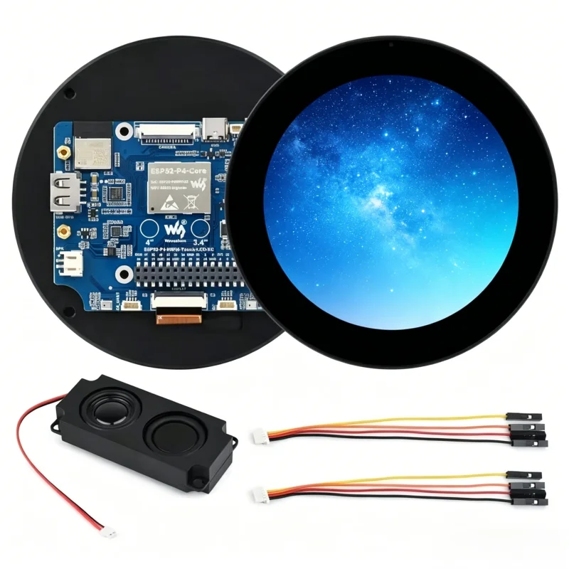 3.4/4-Inch Circular Touch Display ESP32-P4 Development Board, Multi Touch IPS Screen, AI Voice Interaction, WiFi/Bluetooth