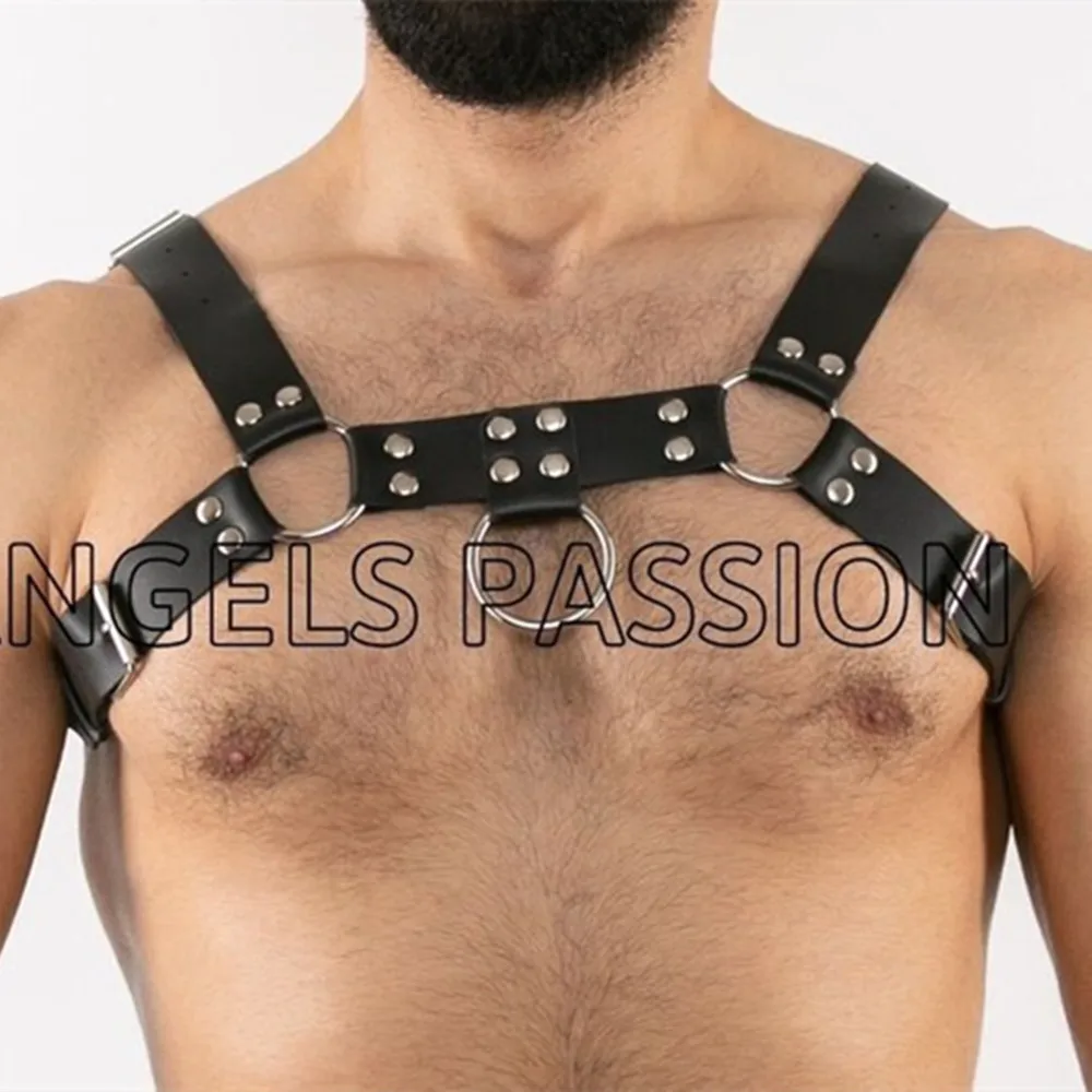 

Gay Rave Harness Sex Leather Lingerie For Men Bdsm Fetish Body Strap Belt Crop Top Sexy Costume Rave Accessories Sissy Clothing