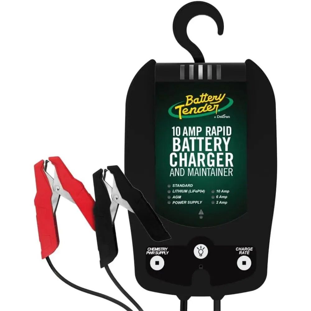 

10 AMP 12V Battery Charger and Maintainer - Automotive Switchable 10 AMP / 6 AMP / 2 AMP - Selectable Chemistry Standard Lithium