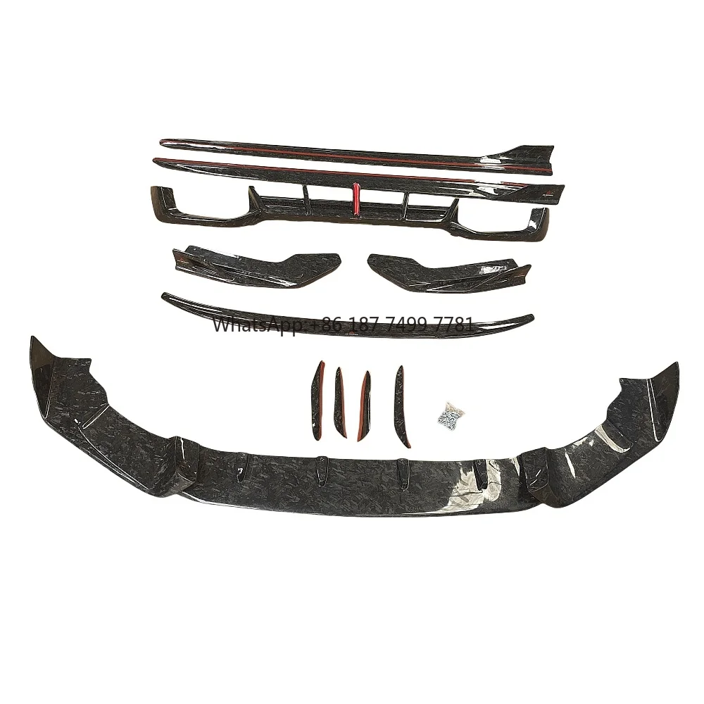 Suitable for . X3M F97 Retrofit Upgrade Forged Pattern Front and Rear Diffuser Side Skirts Rear Spoiler Body Kit