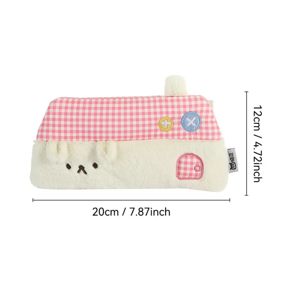 Creative House Shape Pen Bag Large Capacity Plush Pencil Case Cartoon Multifunctional Stationery Bag Student
