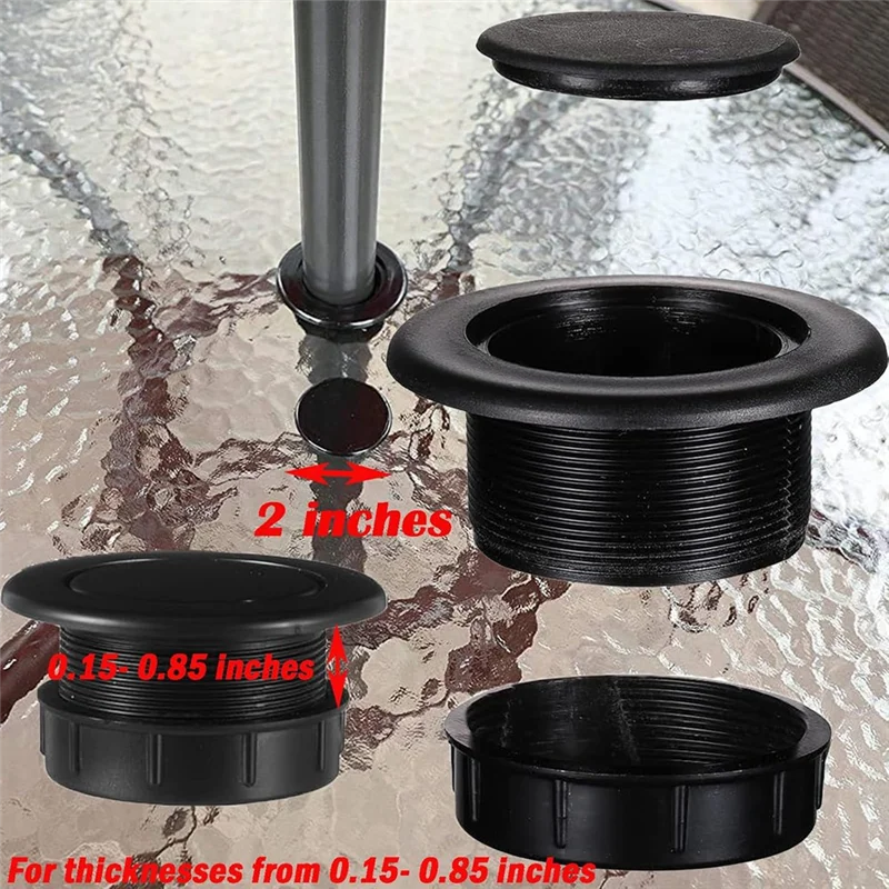 THIVN-Complete Umbrella Hole Ring Plug Cap Set For Outdoor Patio Table - Suitable For Parasol Hole Cover And Pole Stabilization
