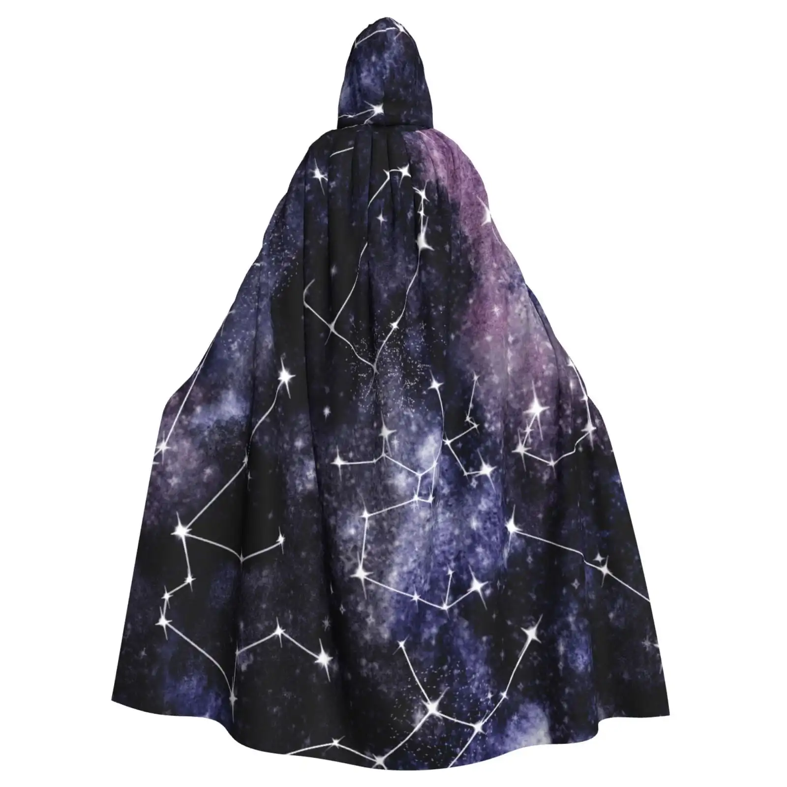 

Unisex Hooded Cloak Adult Lightweight Overcoat Watercolour Cosmic Pattern Cloak For Halloween Cosplay Costumes