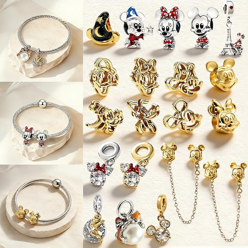 

Hot-Selling DIY Golden Mouse Duck Dog Squirrel Zoo Series Exquisite Charm Bead Fit Original Snake Bone Bracelet Cute JewelryGift