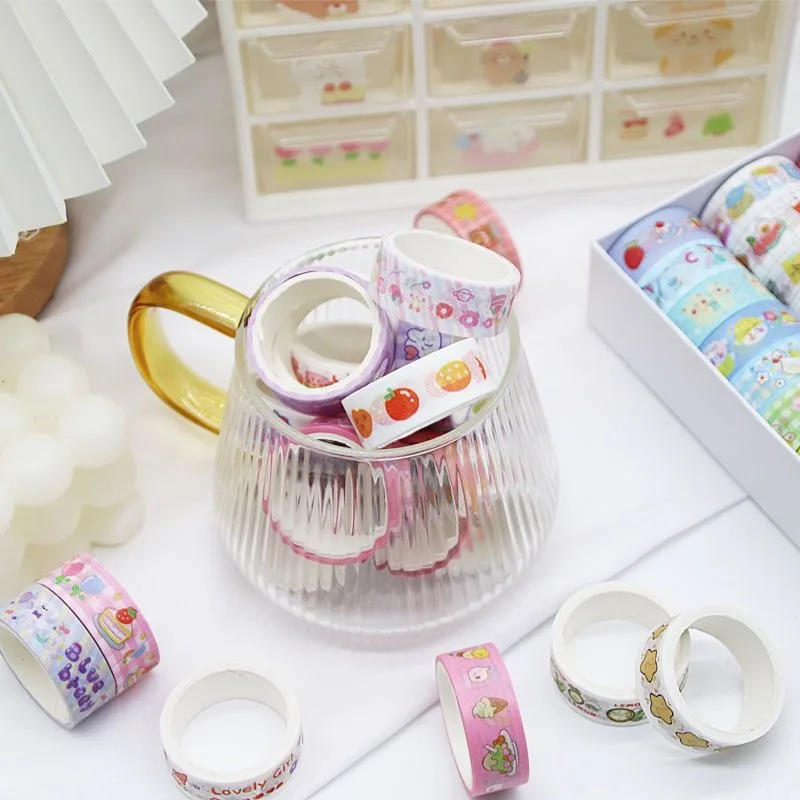 60 PCS kawaii washi tapes beállítása aranyos Koreai írószer Álruhába öltöztet Célszalag journaling adhesiva decorativa Célszalag Iskola Anyagellátás