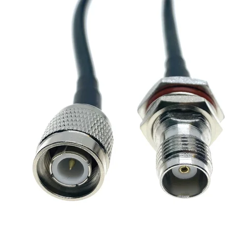 Imagen 2 del producto Conector macho TNC a conector hembra TNC, adaptador de tuerca de mamparo, Cable coaxial tipo puente, cable RG58 de 12 pulgadas ~ 30M