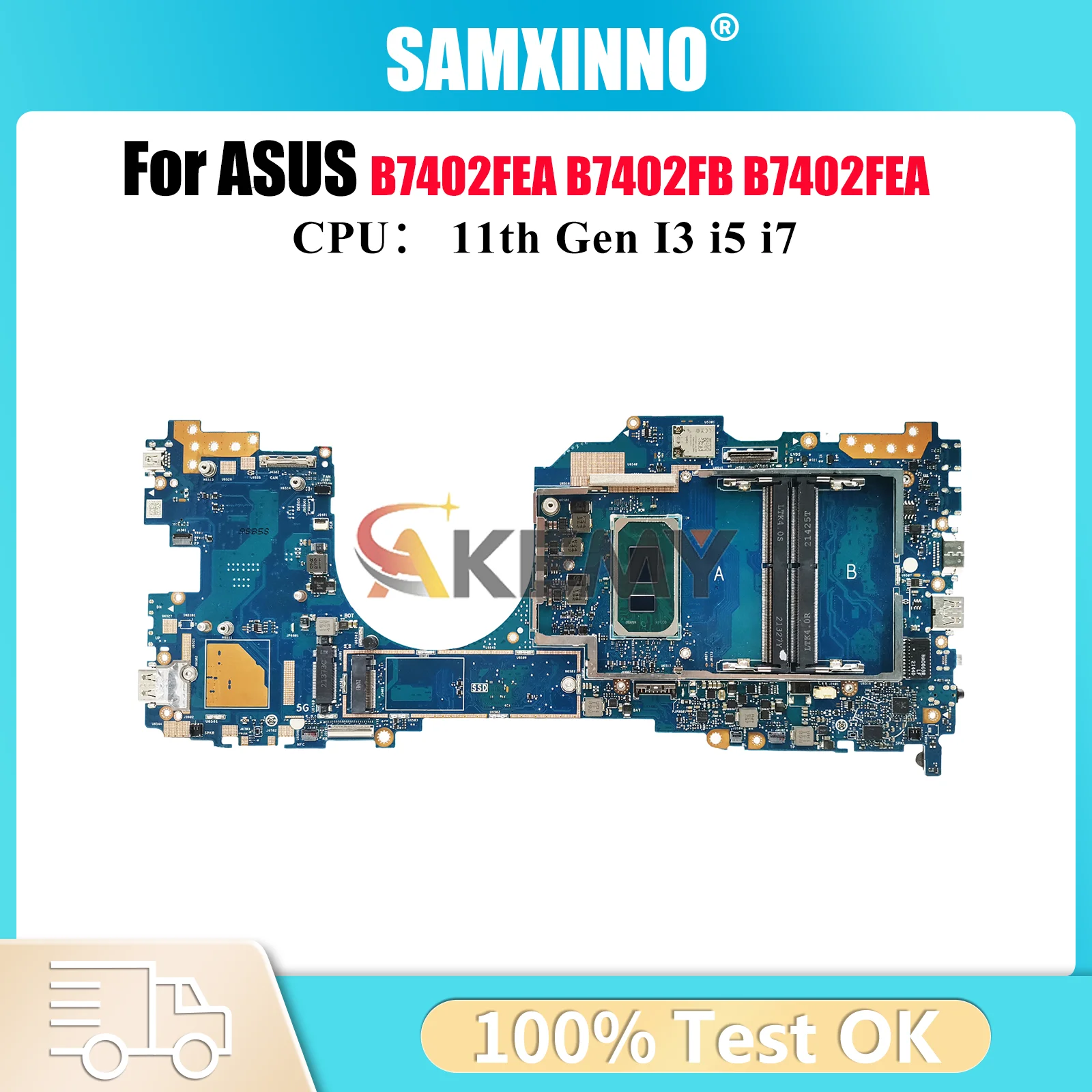 

B7402FEA Материнская плата для ноутбука ASUS ExpertBook B7402FBA B7402FEA B7402F Материнская плата для ноутбука с 11-го поколения I3 i5 i7 100% тест в порядке