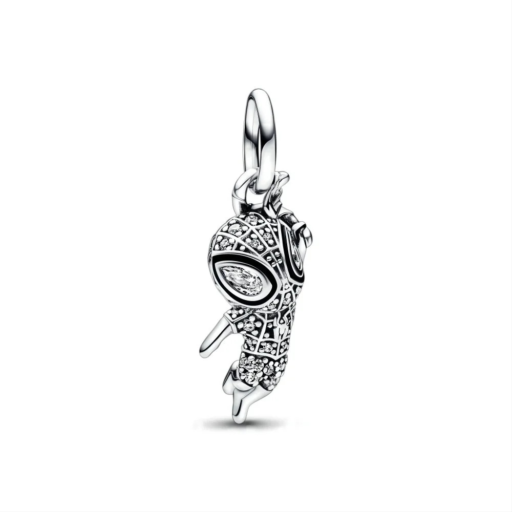 Potdemiel Spider-Man 925 Silber Charms Anhänger Perlen Passend für 3mm Original Halskette Armband DIY Damen Geburtstagsfeier Edle Geschenke