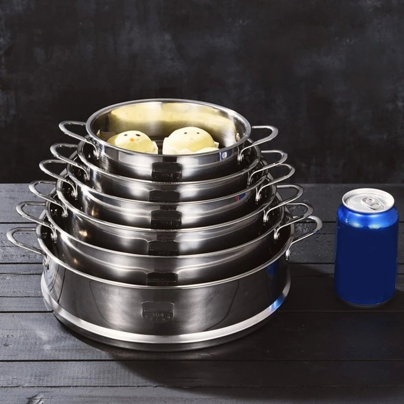 Aço inoxidável Steaming Rack com alça Vegetal Steamer Basket Sum Dumplings Bun Steamer Cozinha Cozinhar Ferramenta