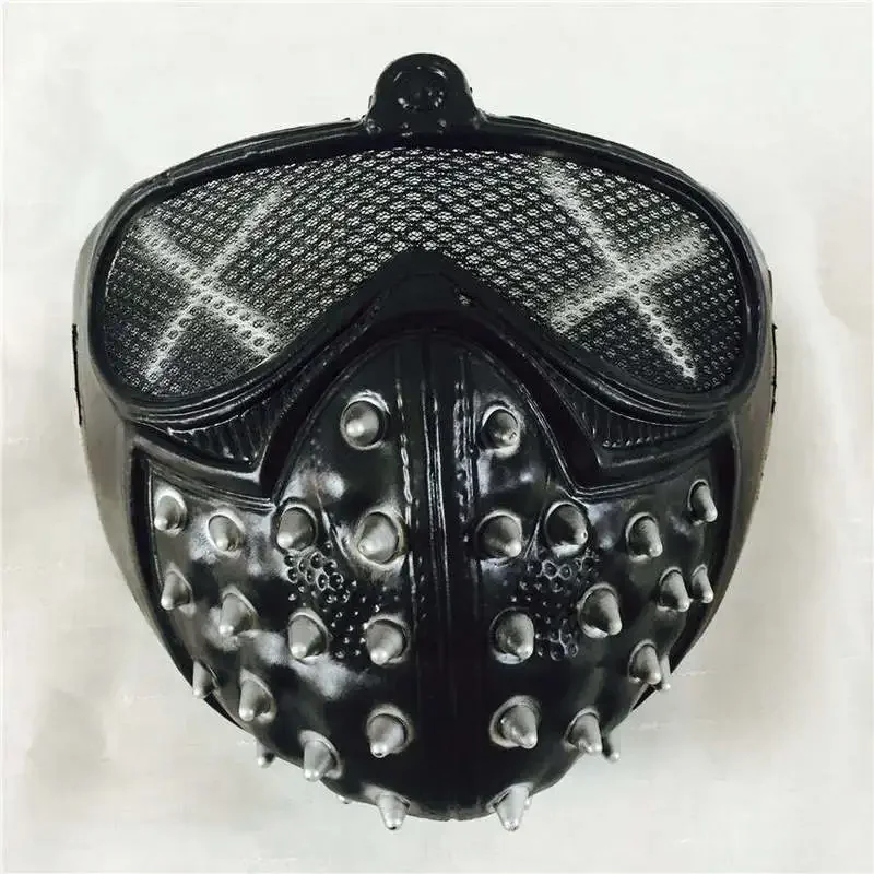 Game Watch Dogs 2 WD2 Mask Marcus Holloway Wrench Cosplay Rivet Face Mask Half Face PVC Plastic Mask Party Cosplay Props