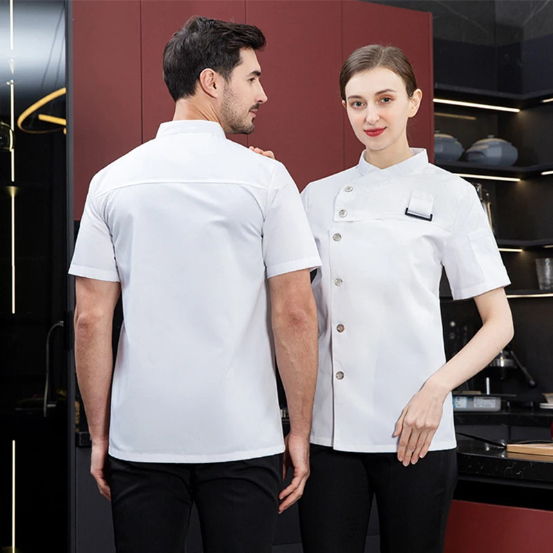 Hot Pot Restaurant Kitchen Jacket Canteen Chef Uniforms Women Waiter Work Wear Short Sleeve Food Service Men’s Cook Clothing