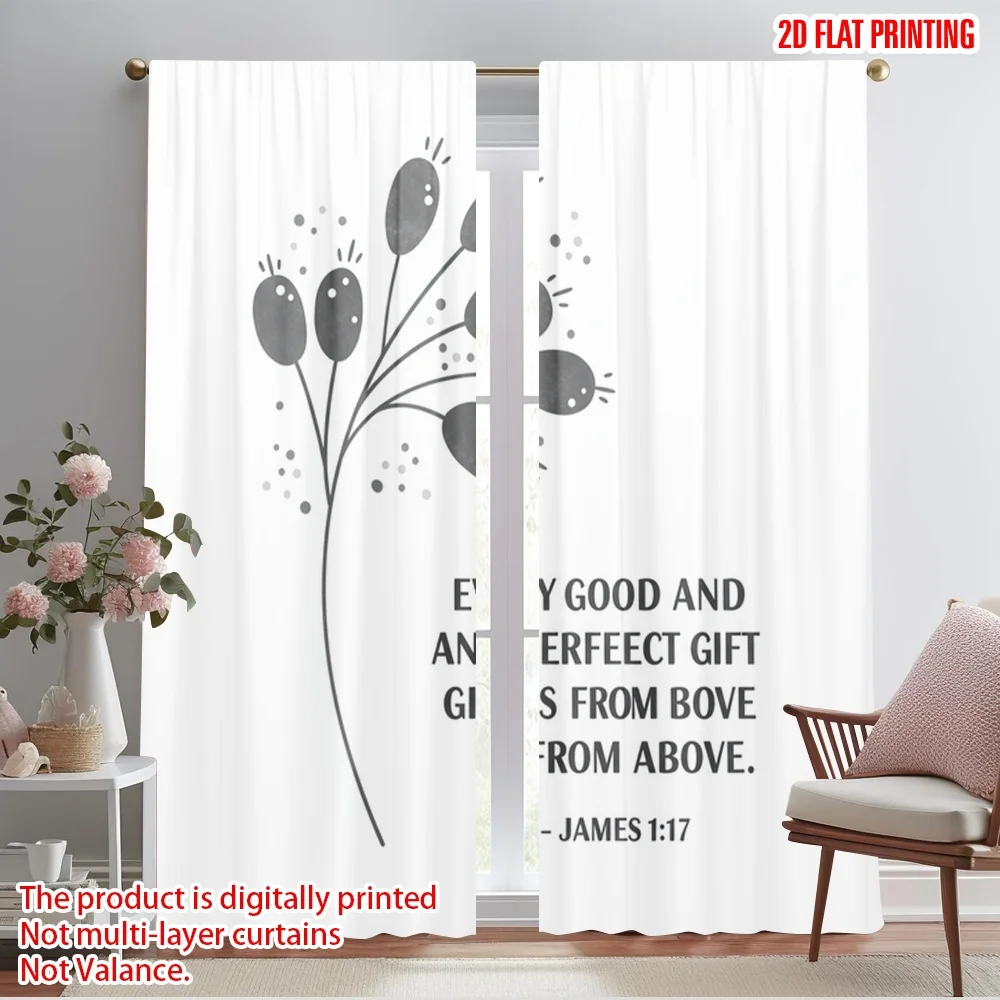 

2pcs 2D flat printing Window Treatment Curtains Every Perfect Gift Above Polyester Without Electricity 0 for All Occasions