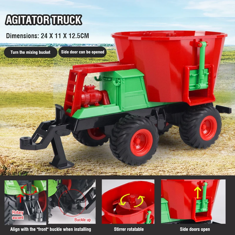1/24 RC Truck Trailer Dump 2.4G Remote Control Engineering Vehicles 4WD Harvest Farmer Car Tractor Model Toys for Children Gifts