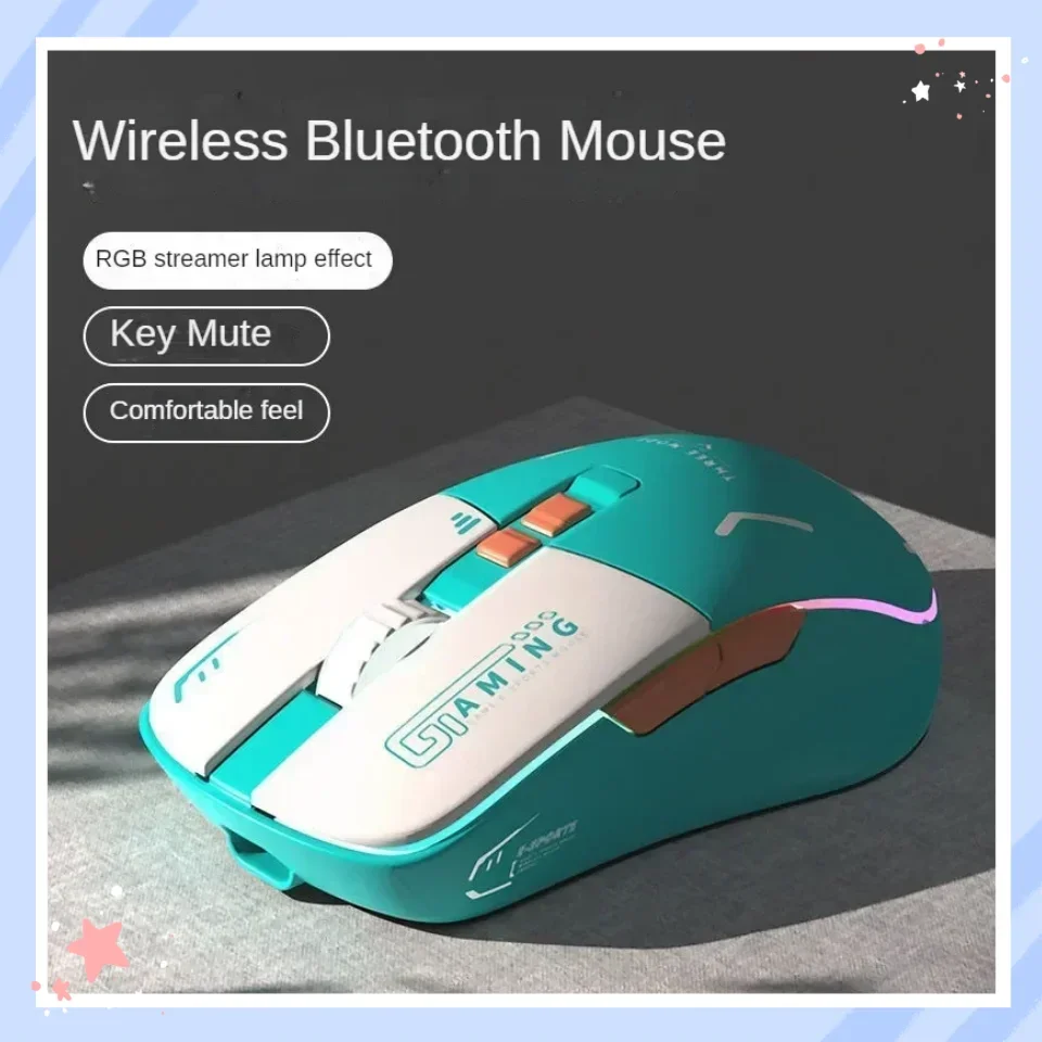 

Новая беспроводная Bluetooth-мышь EWEADN G308, трехрежимная, 4000 точек на дюйм, RGB подсветка, перезаряжаемая, с низкой задержкой, аксессуар для киберспортивной мыши