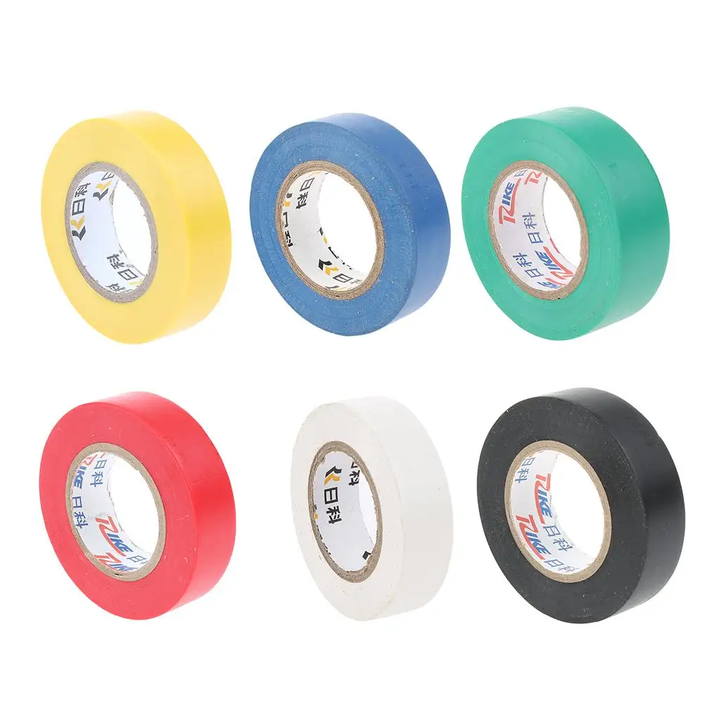 الكهربائية 18 مم × 20 م PVC العزل / الشريط العازل لهب 6 ألوان