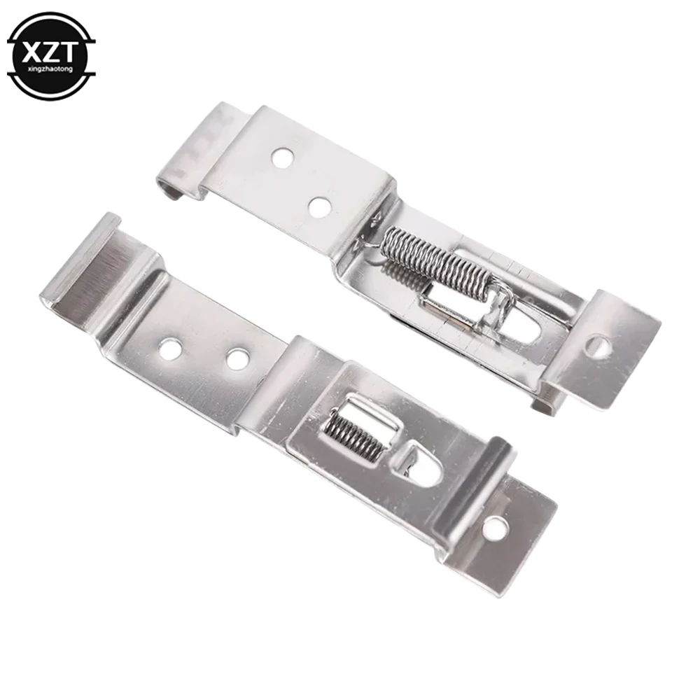 2 PCS Rectangular Car License Plate Spring Loaded Stainless Steel Bracket Cars Frame Holder Clamps Trailer Number Plate Clips