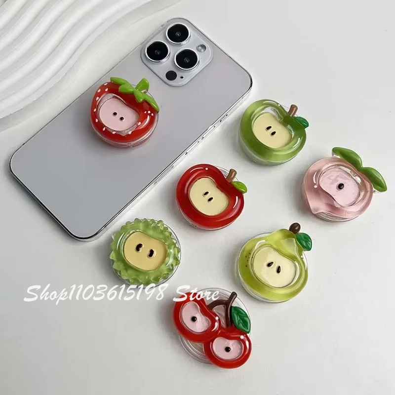 

Korean Cute 3D Fruit Phone Grip Tok Griptok Lazy Bracket For iPhone Samsung Universel Phone Holder Phone Stand Accessories Ring