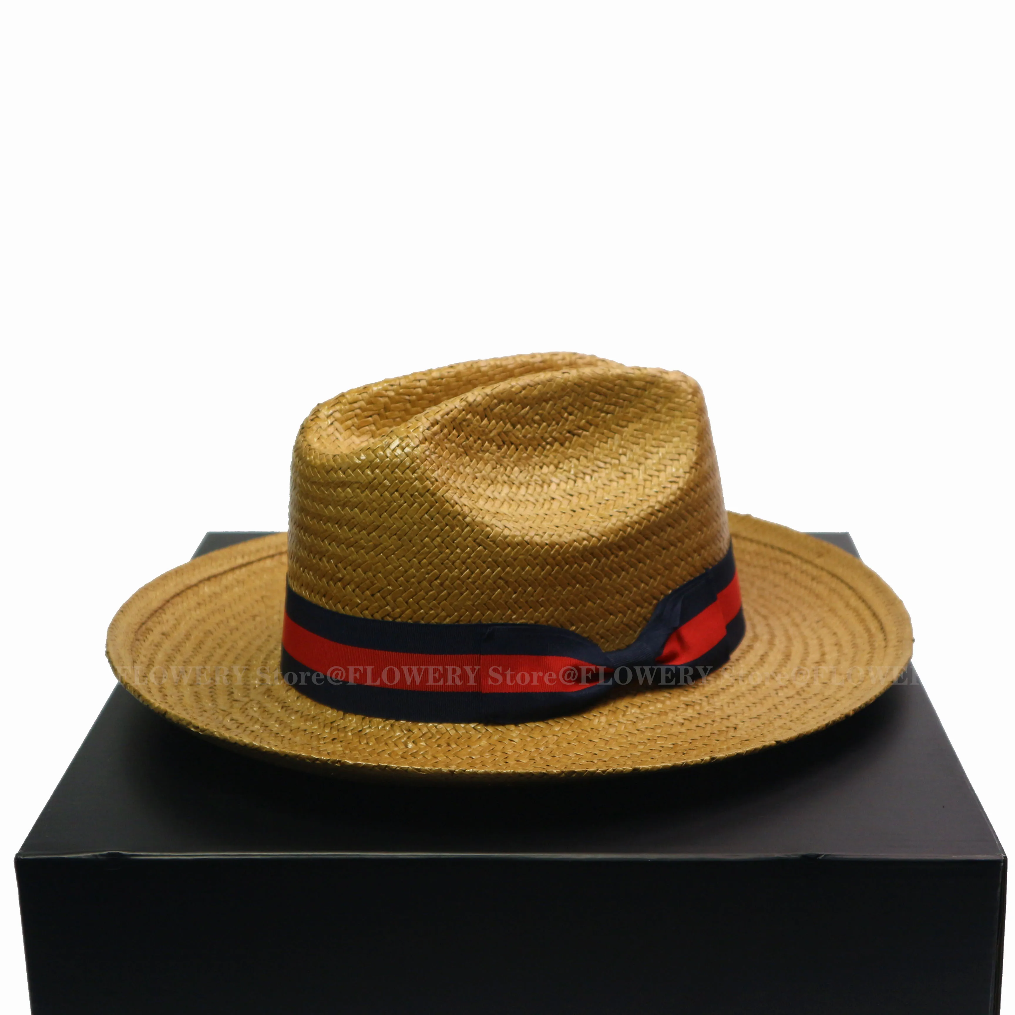 

Винтажная джинсовая соломенная шляпа, мужская модная панама в полоску, новая модель солнцезащитной шляпы с защитой от УФ-излучения