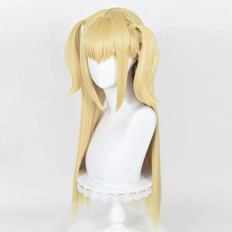 Candy 2025MisaMisa Anime Death Note Cosplay Misa Amane pelucas de pelo largo dorado resistente al calor + gorro de peluca + collar