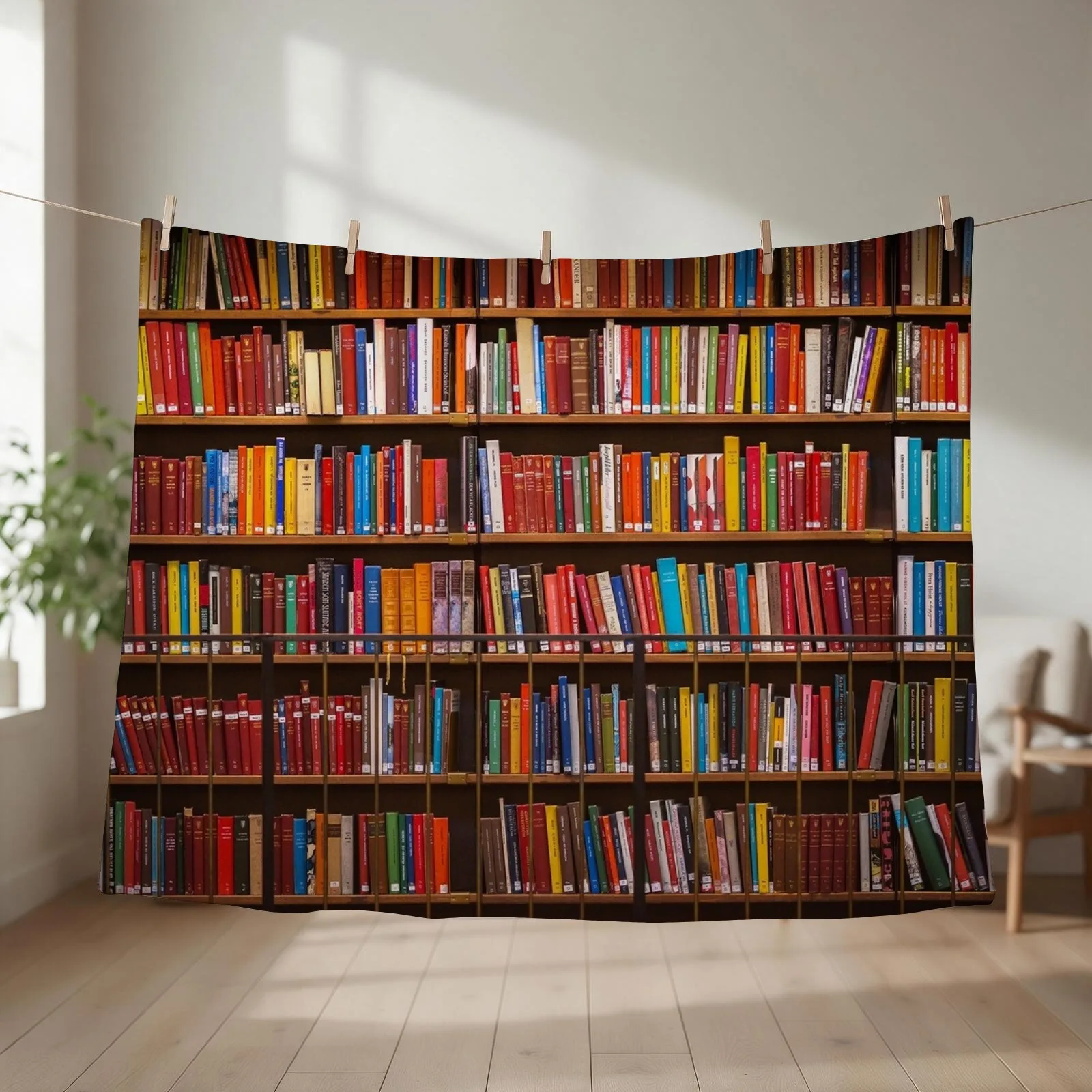 Bookworm Antique book library, vintage book shelf Throw Blanket Flannels Luxury Designer Custom Retros Blankets