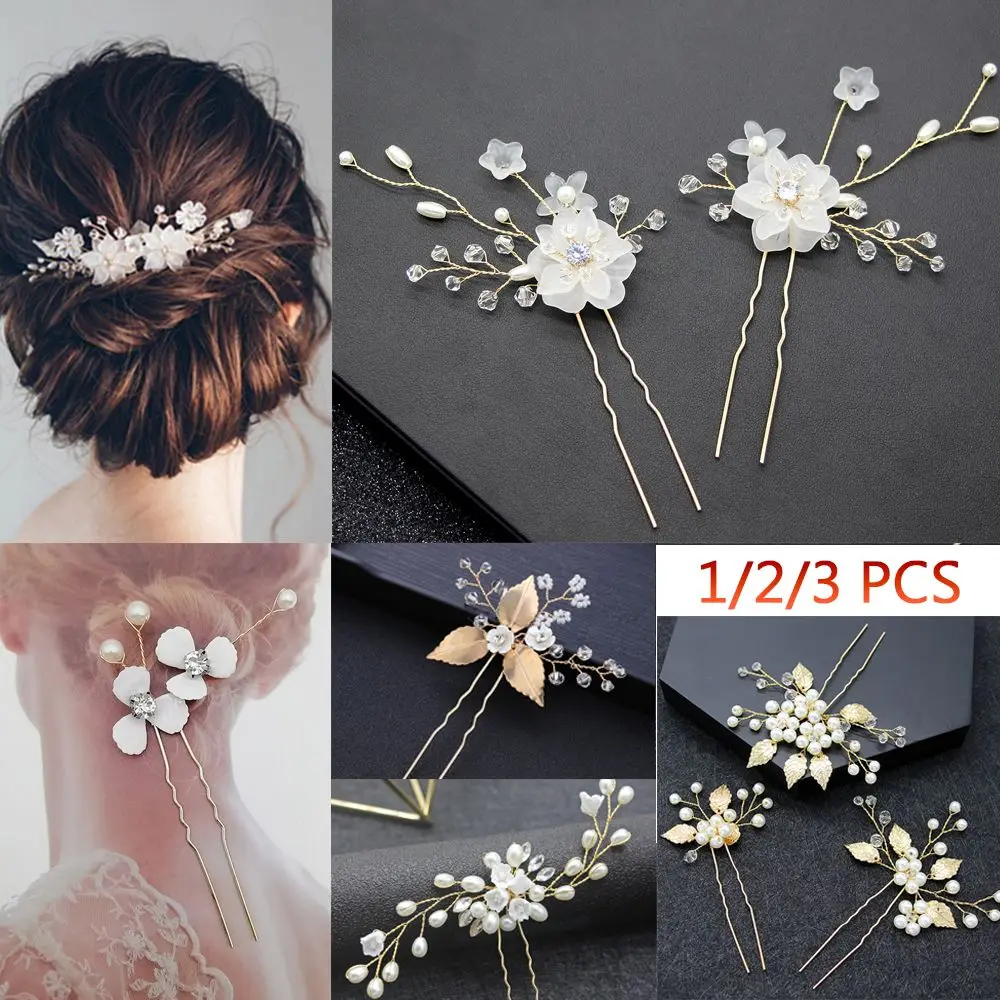 

1/2/3PCS Crystal Hair Jewelry Wedding Women Hairpins Headwear Hair Clips Headpieces