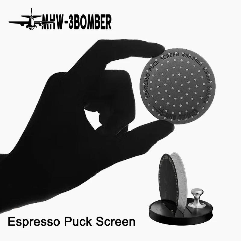 MHW-3BOMBER Espresso Puck Screen 0.2mm,51/53/58mm Filter Plate for Coffee Machine,Stainless Steel Reusable Coffee Filter Tools