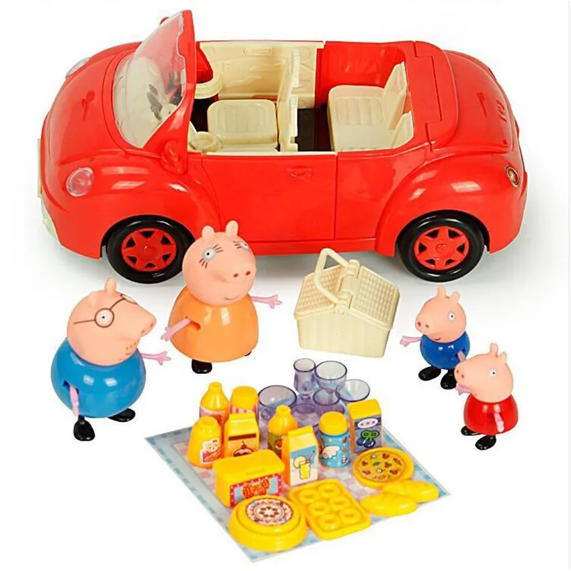 Peppa Pig Cartoon Animal Pig Series Animation Toy Amusement Park Family Characters PVC Model Children\'s Birthday Gift