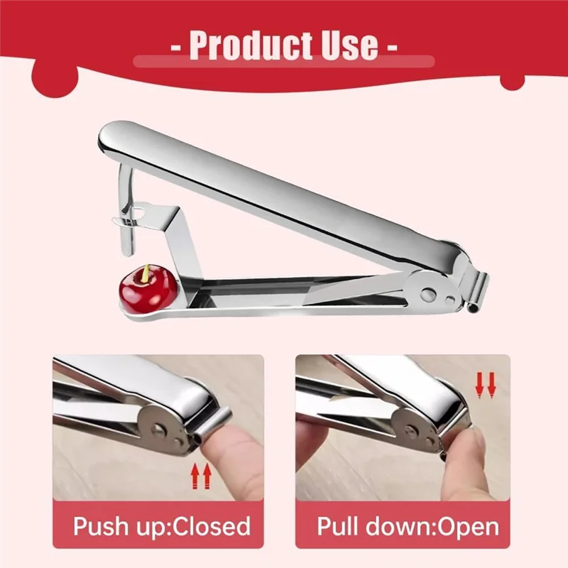 GOOD-3PCS Cherry Pitter Remover Stainless Steel Cherries Corer Pitter Tool, Cherry Seed Remover Multi Function Fruit Pit