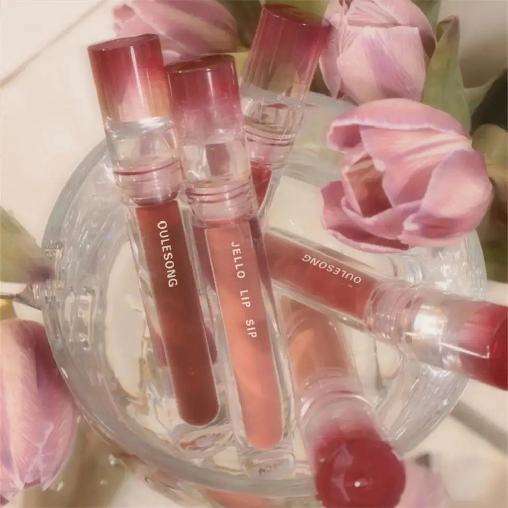 Lip Glaze Mirror Water Lip Gloss 6 Colors Moisture Lipstick Lips Makeup Watery Lipgloss Milk Tea Red Lip Tint Cosmetics