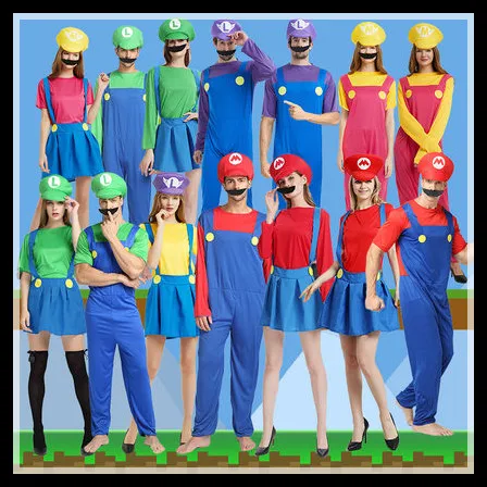 

Adult Cosplay Onesie Overalls Super Uncle Costume Parent-Child Clothes Summer 209 Ladies Ethnic Stage Costume
