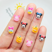 50 Pcs New Cute Resin Mickey, Minnie, Bee Bear, Donald Duck Flat Back Ornament Jewelry Making Manicure Hairwear Accessorie A91