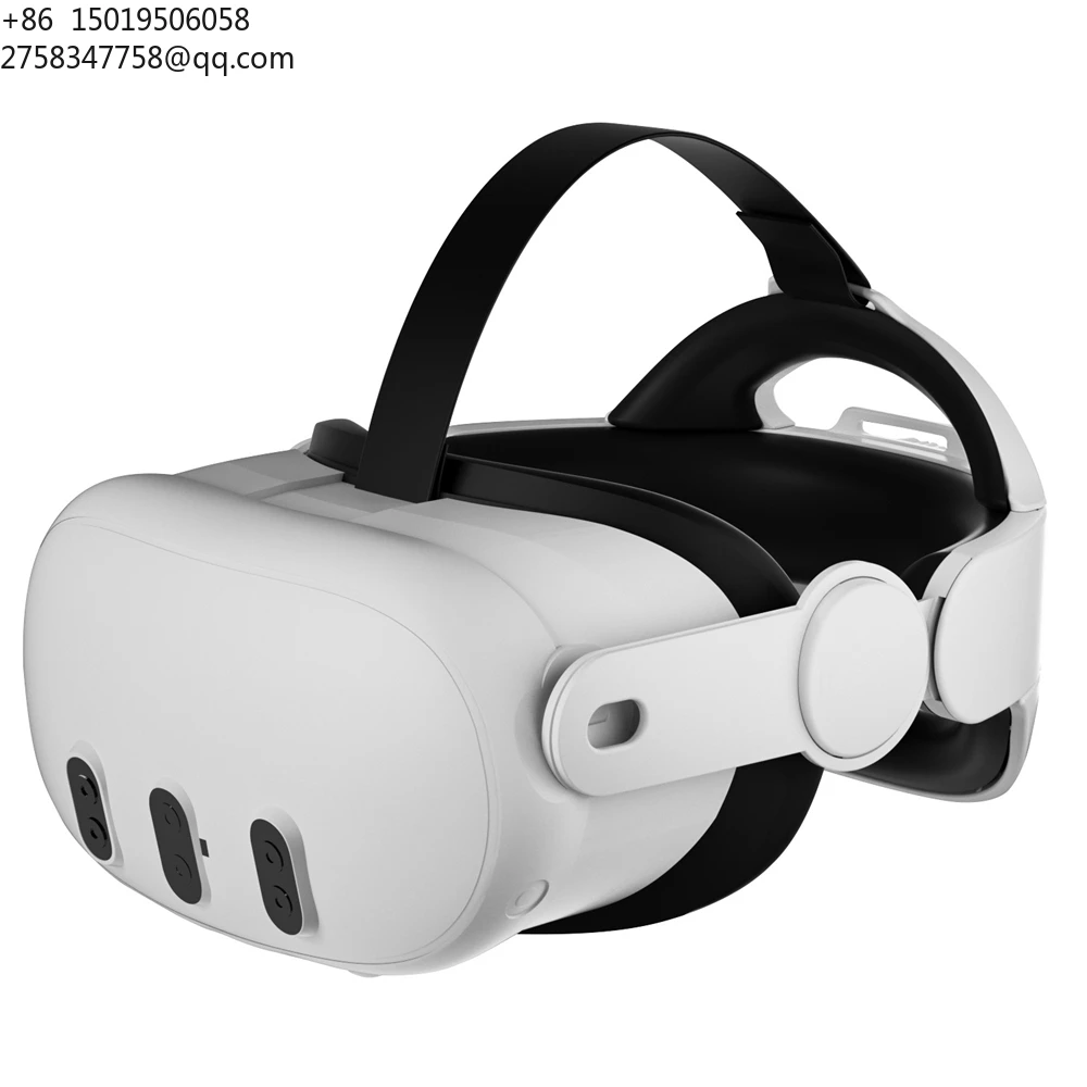 CoolRabbie Adjustable VR Accessory PU Comfort Reduced Weight Not Pressure Face Strap Head Strap for Meta/Oculus Quest 3/3S