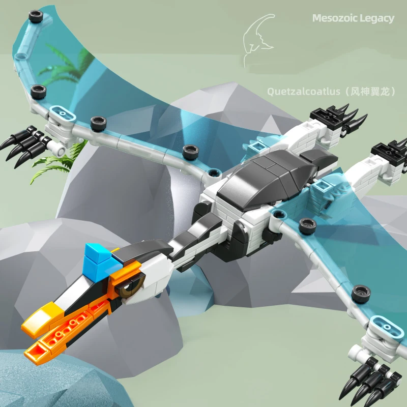 6 Types Dinosaur World Tyrannosaurus Rex, Triceratops, Pterodacty losaurus Building Blocks Assemble Bricks Toys Gift For Kids