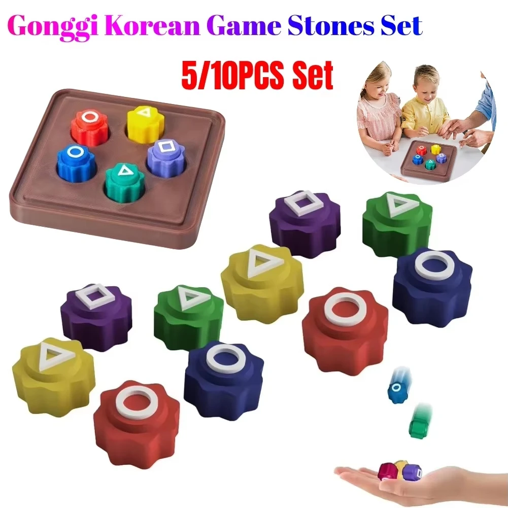 Gonggi Korean Game Stones Set Korea Traditional Play Game Gonggi Jack Stone Pebbles Set Finger Exercise Fun Stress Relief Toy