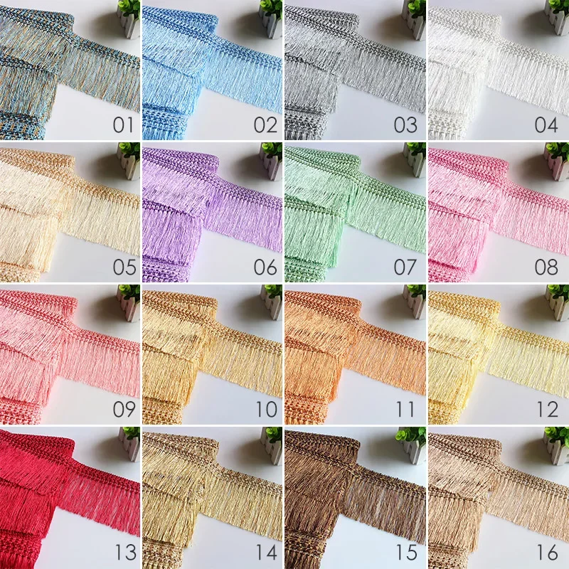 11.55M 12CM Width Curtain Tassel Braided Lace Trim Sewing Ribbon Fringe DIY Ethnic Latin Dress Stage Garment Curtain Accessories