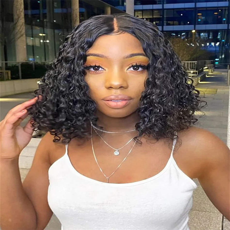 

Bob Wig Water Wave Lace Front Human Hair Wigs For Women Pre Plucked Short Curly Human Hair Wigs 13x4 Deep Wave Lace Frontal Wig