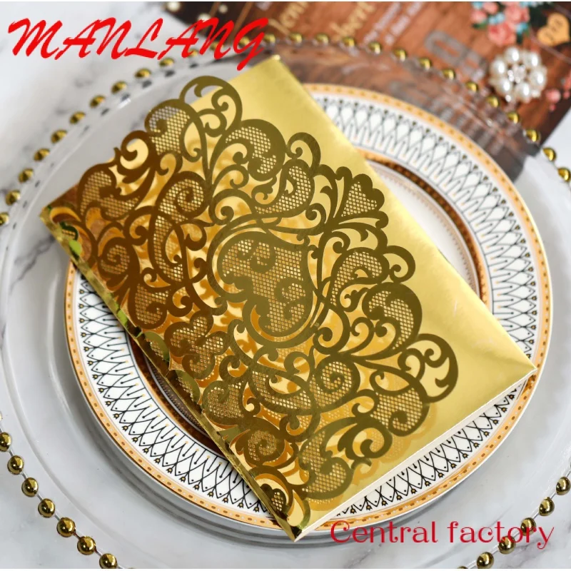 Custom  Joytop Custom Printing Golden Glitter Bride And Groom 3D Up Card Laser Cut Wedding Invitation Card Luxury