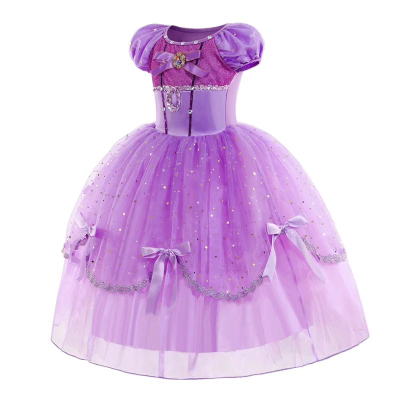 Disney Princess Dress Children\' Birthday Carnival Cosplay Sofia Costume Dance Ball Fancy girls\' sequin Clothing Kids Gifts 2023