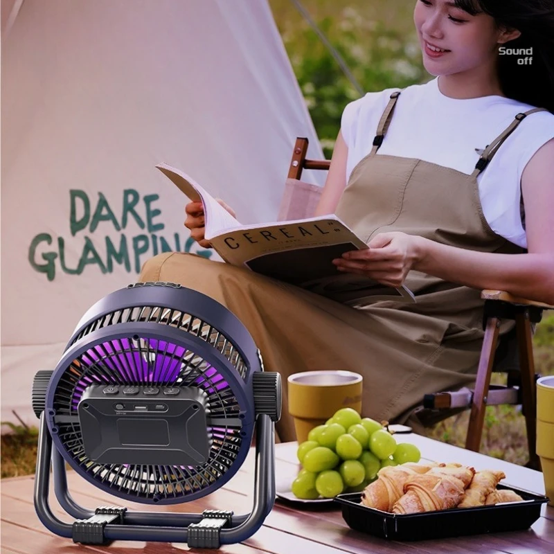 

‌Outdoor Camping Fan USB Rechargeable 40H Cooling Fan with Turbo Wind 120° Oscillation for Tent/BBQ/Office IPX3 Waterproof