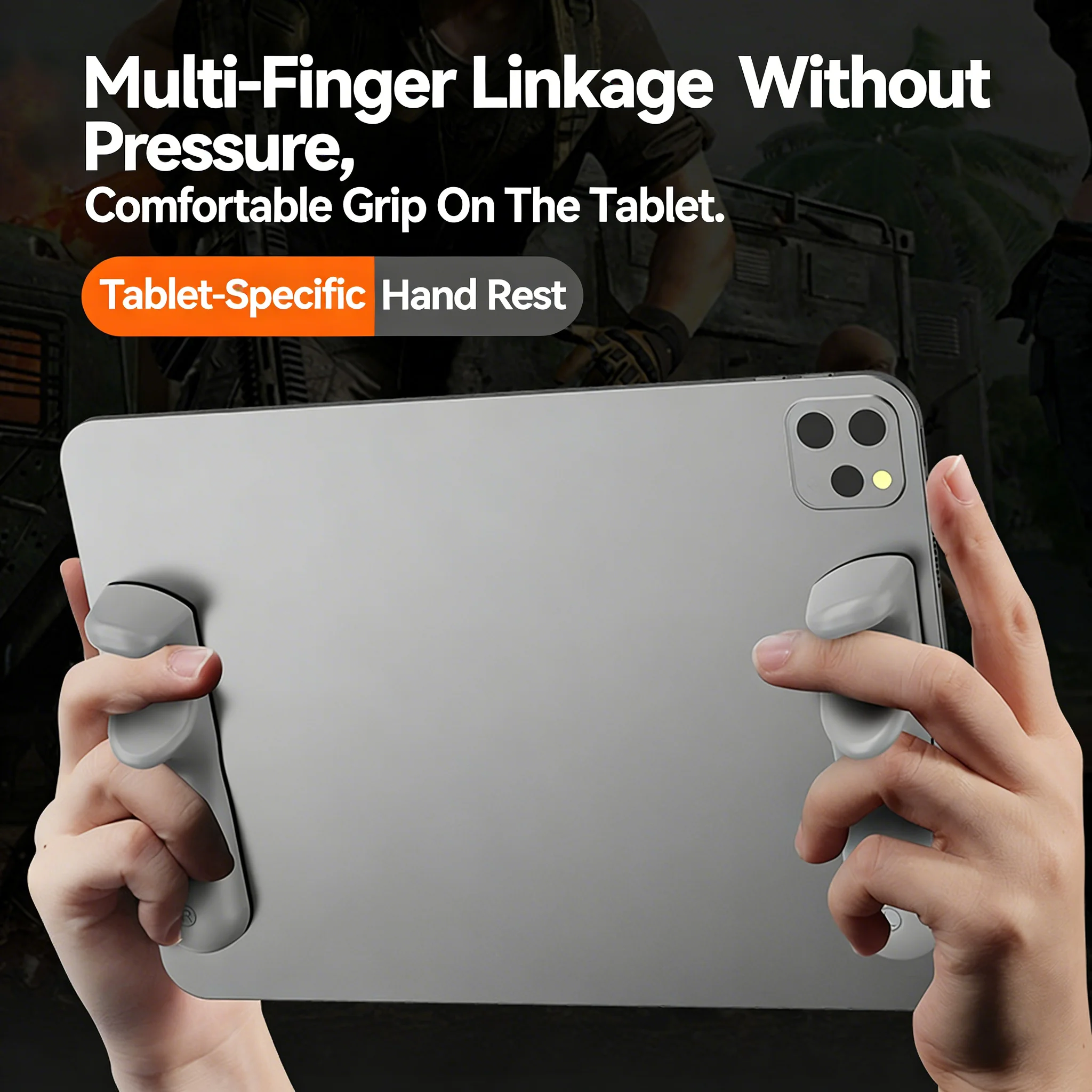 Poggiamano per impugnatura da gioco per tablet da 2 pezzi per iPad PUBG Mobile Controller in silicone antiscivolo Gamepad Tablet Maniglia da gioco portatile Assist