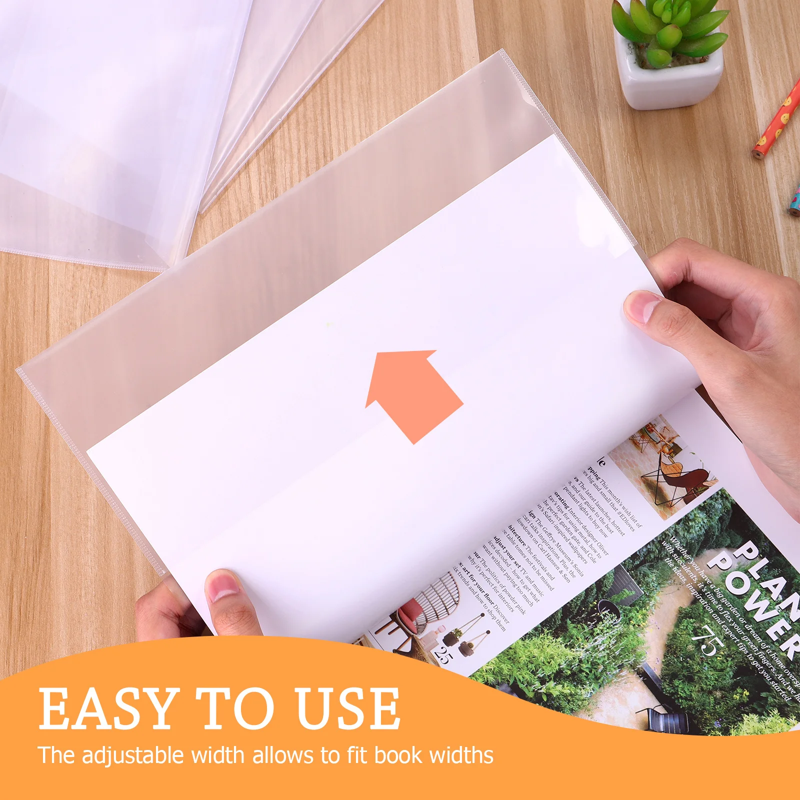 5Pcs Waterproof Transparent Book Covers Reusable Protective PP Covers Textbook Protection Sleeve Book Cover