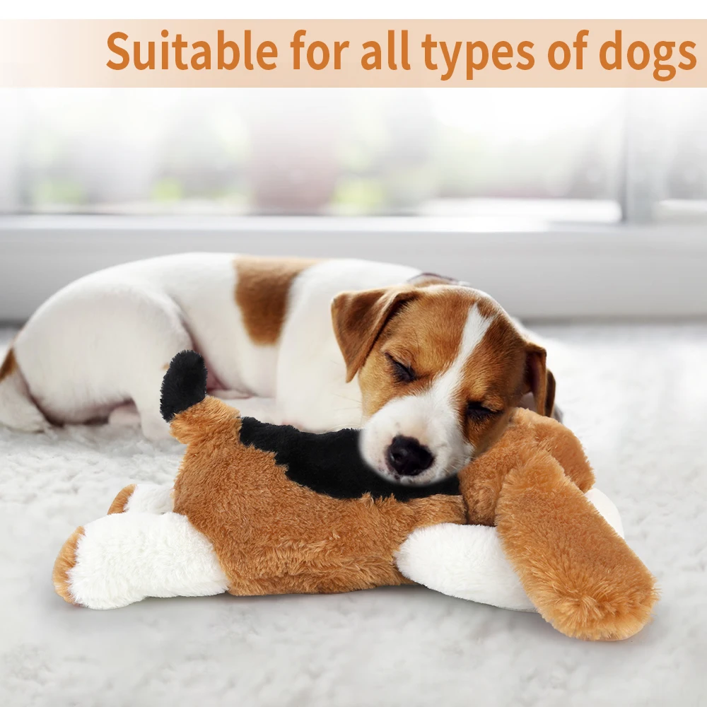 Puppy Dog Heartbeat Toy, Sleep Aid Crate Kennel Training Puppy Toy, Interactive Pet Squeaky Chew Dog Toy