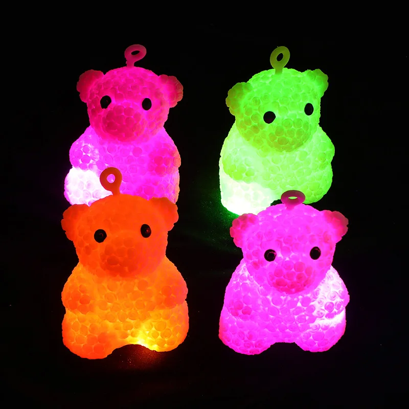 اسفنجي الكرتون وامض الدب الوردي ضغط الفراء الكرة قرصة مضحك لطيف متوهجة كرات الحيوان الحسية تململ الضغط لعبة أطفال #3