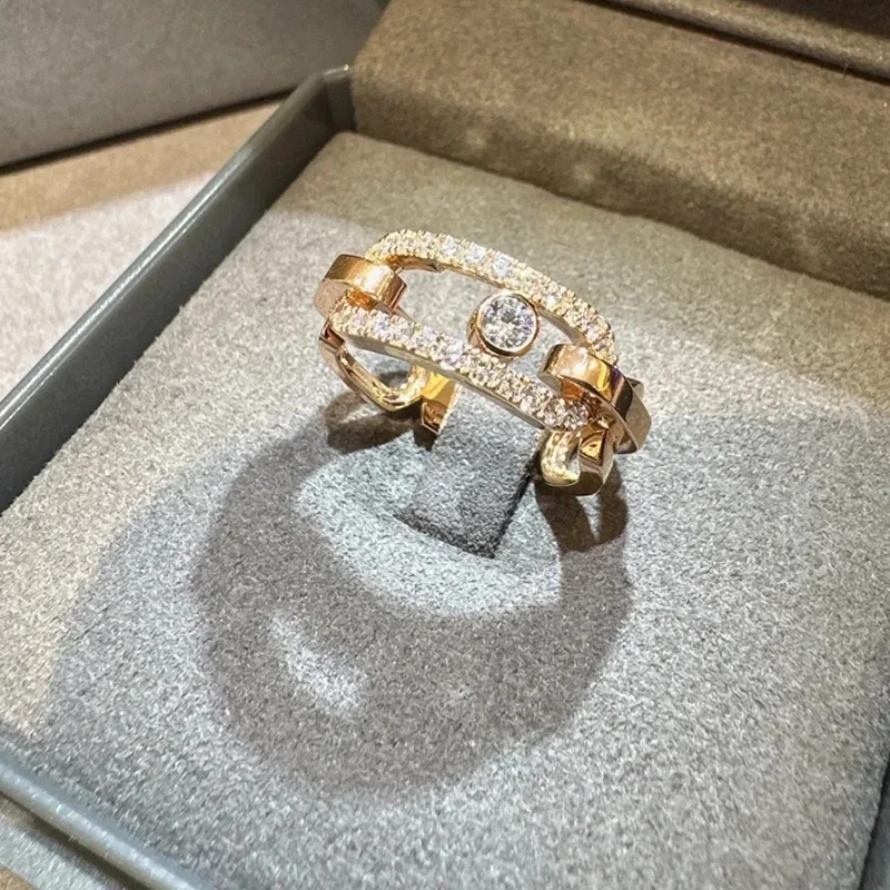 

Hot Selling S925 Silver Classic MOVE Sliding Ring Exquisite Women's Fashion Luxury Jewelry Wedding Party Valentine's Day Gift