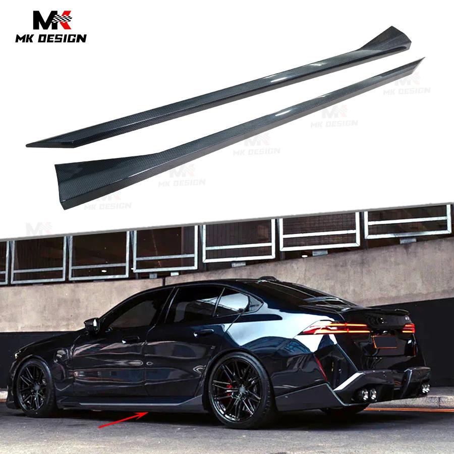 

MP Style Dry Carbon Fiber Side Skirts Extension Lip Aprons Body Kits for BMW G90 G99 M5 2024-IN Side Skirts Trims Car Styling